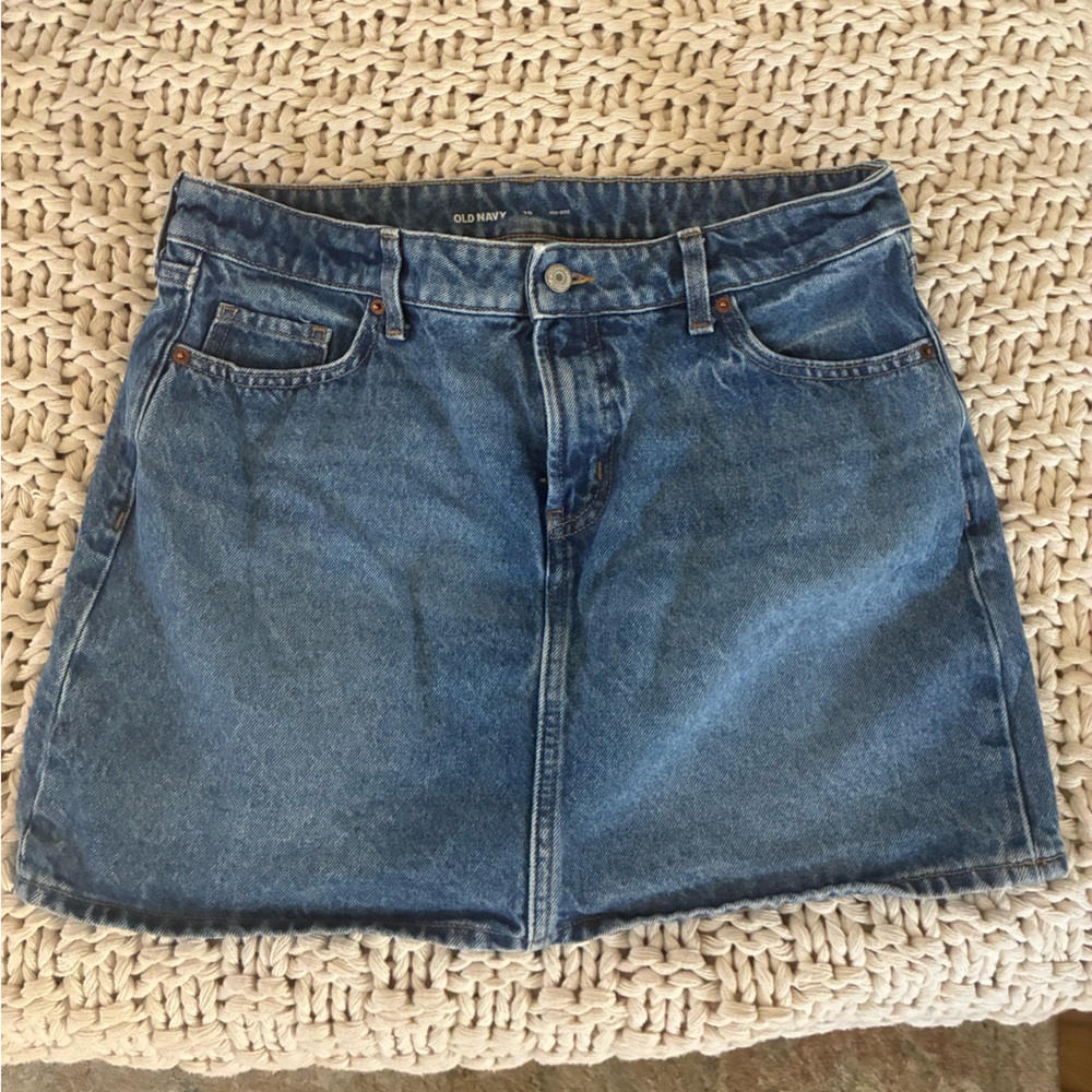 High-Rise Denim Mini Skirt Western Old Navy